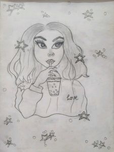Portrait Photo Graphic Pen Drawing