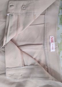 Beige Formal Trouser With Cut
