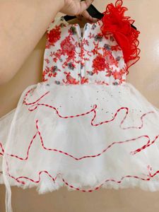 Floral &amp; Rose Petal Dress For One Year Old
