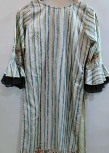 Festive Green Kurta with Bell Sleeves New