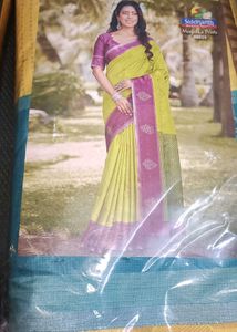 Elegant Blue &amp; Yellow Saree