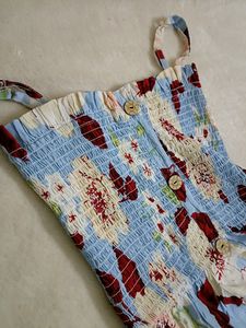 Beautiful Cotton Fabric Knee Length Frock .. Sleeveless....With Beautiful Print ..😍✨