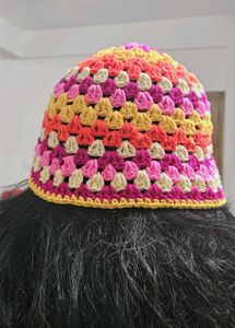 Crochet Colourful bucket Hat For Adults