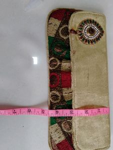 Perfect Condition Ethnic Velvet Clutch No Defect N