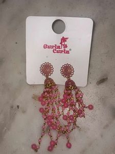 Pink Jhumka Earrings
