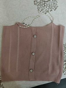Pink top with pearl strip