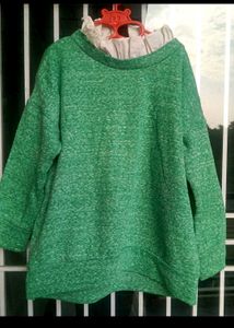IMPORTED KOREAN Green Half-Zip Pullover