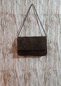 Brown Suede Shoulder Bag