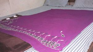 Purple handwork saree