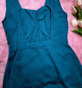 Teal Cutout Mini Dress