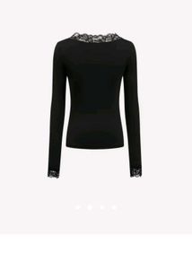 Lace Trimmed Black Top