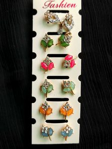 Colorful Rhinestone Earrings Pp 10rs