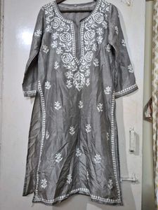 Grey Chikankari Kurta