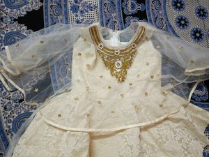 Girls Off-white Flared Gown