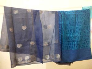 Blue Patterned Saree