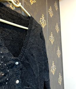 Embellished Black Cardigan👀🦅