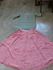 Pink Flowy Midi Skirt