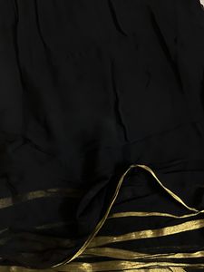 Beautiful Black Saree With Designer Blouse