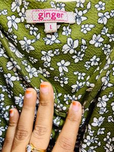 Ginger By Lifestyle Green Floral Printed Mini 👗
