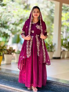Partywear Gown With Shawl