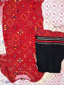 Red Printed Kurta Set