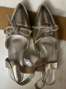 Gold Slingback Heels