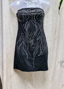 8296. Sparkly Black Mini Dress