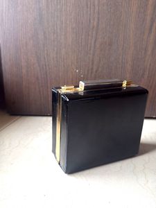 Vintage Black Box Clutch