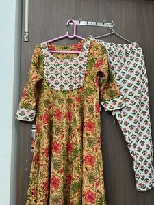 Pure Cotton Fully Flare Kurta Set For M