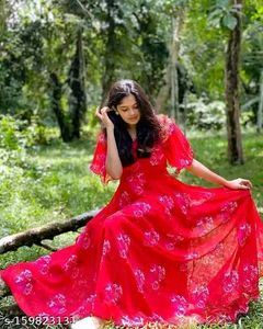 Red Floral Maxi Dress