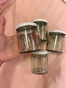 Set Of 4 Glass Mason Jar