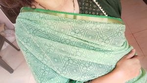 Green Printed Saree