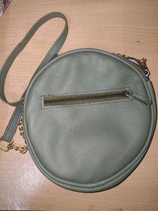 Floral Embroidered Round Bag