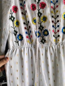 Boho Embroidered White Maxi Dress