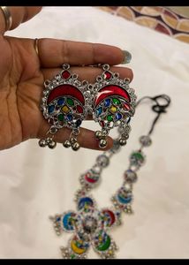 Oxidised Metal Long Necklace