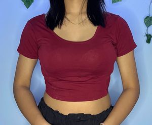 Burgundy Crop Top