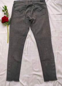 Levi&#39;s Gray Wash Ankle Detail Jeans