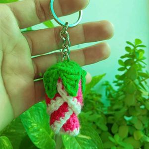 Crochet Rose Keychain