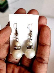 White Pearl Earrings