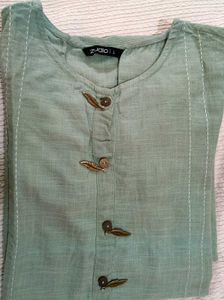 Zudio Green Button-Up Top