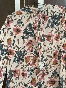 Floral Button And Knot Shirt