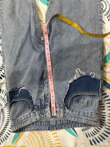 Trendy Patchwork Wide Leg Jeans