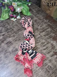 Red Patterned Scarf Dupatta