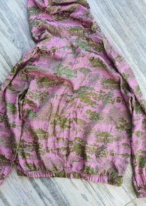 Pink Patterned Hoodie