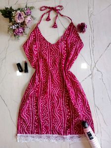 🆕 Viral Halter Neck Corset Short Kurta😍✨