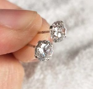 Pure Silver Zircon Stud Earrings