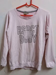 Baby Pink Printed Full sleeves Sweatshirt