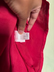 Red Lace Trim Cami Top