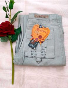🩶 Straight Grey Comfy  Cargo Jeans 🩶