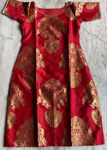 Red & Gold Kurta brocade